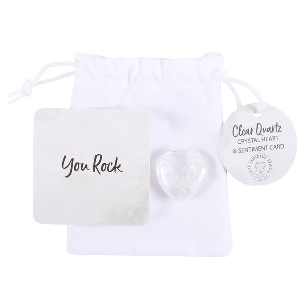 You Rock Clear Quartz Crystal Heart in a Bag - ScentiMelti  You Rock Clear Quartz Crystal Heart in a Bag