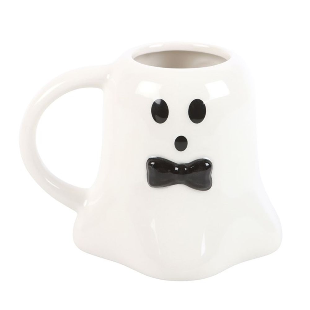 Mr Boo Ghost Shaped Mug with Bow Tie - ScentiMelti  Mr Boo Ghost Shaped Mug with Bow Tie