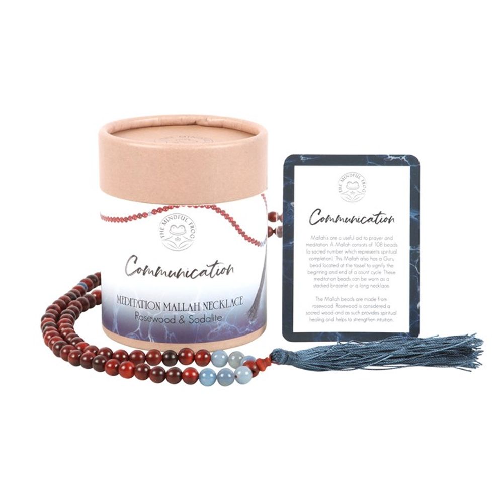 Communication Rosewood & Sodalite Mallah Necklace - ScentiMelti  Communication Rosewood & Sodalite Mallah Necklace