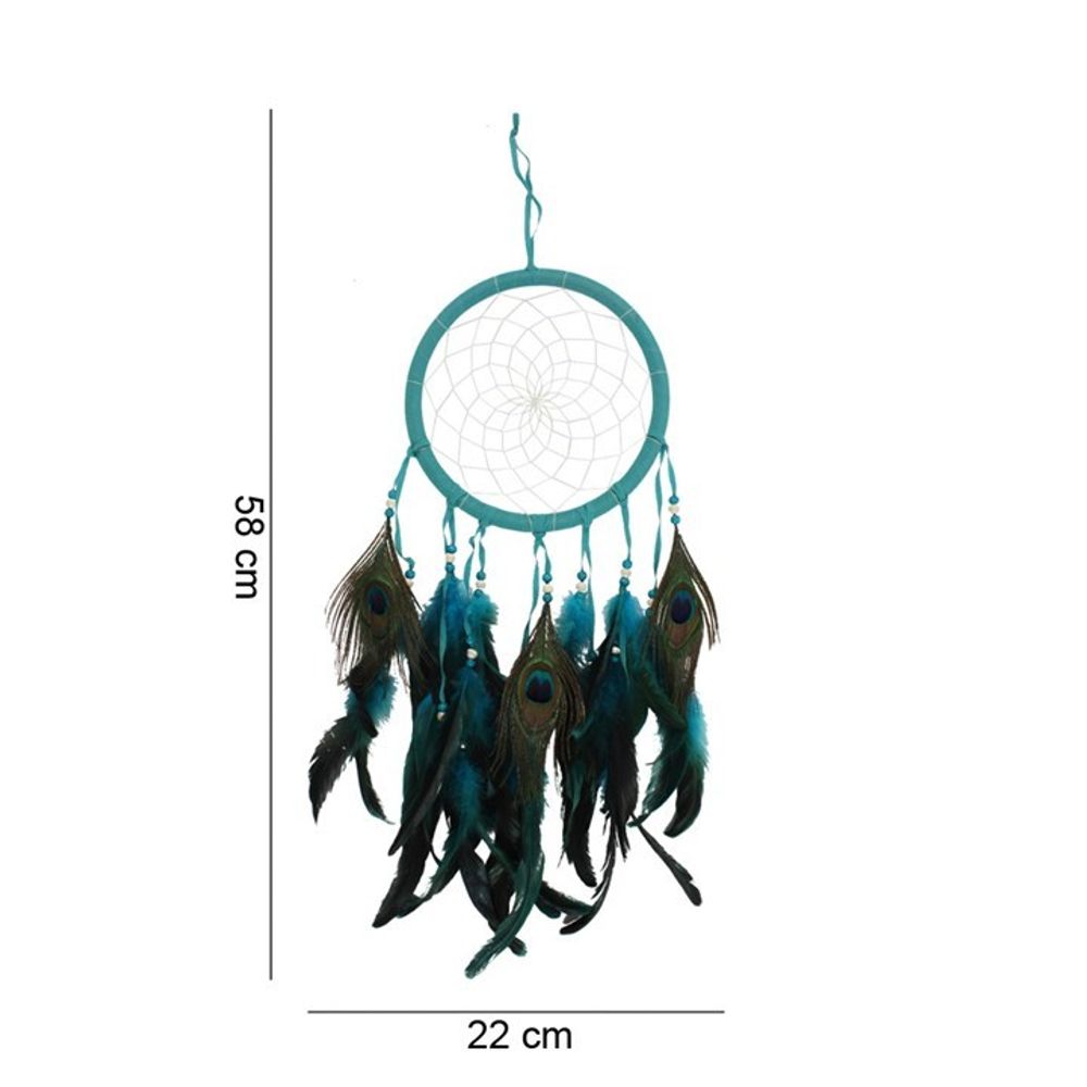 Turquoise Peacock Feather Dreamcatcher - ScentiMelti  Turquoise Peacock Feather Dreamcatcher