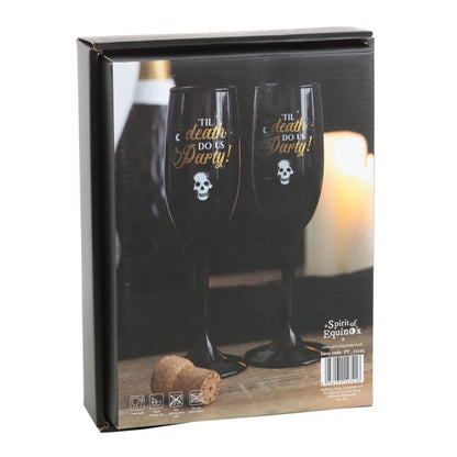 Til Death Do Us Party Champagne Flute Set - ScentiMelti  Til Death Do Us Party Champagne Flute Set