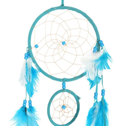 Teal Double Dreamcatcher with Tassels - ScentiMelti  Teal Double Dreamcatcher with Tassels