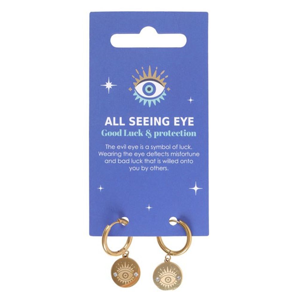 Gold Toned All Seeing Eye Earrings - ScentiMelti  Gold Toned All Seeing Eye Earrings