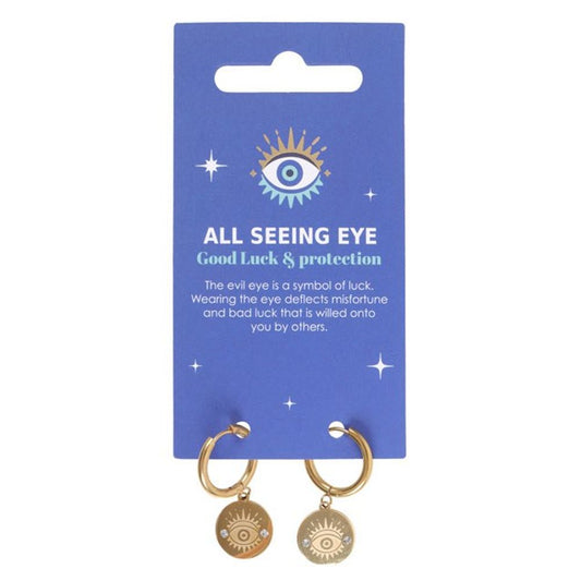 Gold Toned All Seeing Eye Earrings - ScentiMelti  Gold Toned All Seeing Eye Earrings