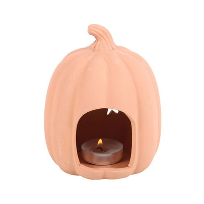 9cm Terracotta Pumpkin Tealight Holder - ScentiMelti  9cm Terracotta Pumpkin Tealight Holder