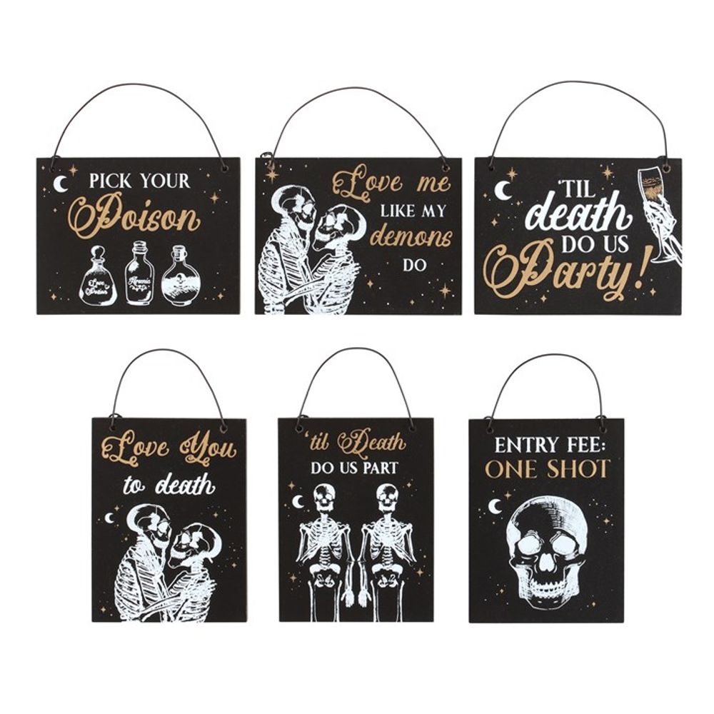 Set of 12 Til Death Do Us Party Mini Signs - ScentiMelti  Set of 12 Til Death Do Us Party Mini Signs