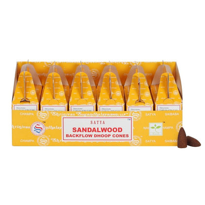 Set of 6 Packets of Satya Sandalwood Backflow Dhoop Cones - ScentiMelti  Set of 6 Packets of Satya Sandalwood Backflow Dhoop Cones