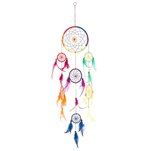 90cm Multi Rainbow Dreamcatcher - ScentiMelti  90cm Multi Rainbow Dreamcatcher