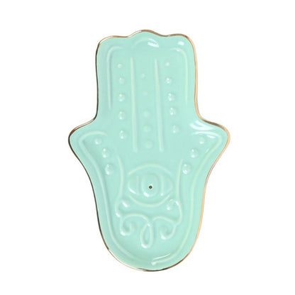 Blue Hamsa Hand Incense Stick Holder - ScentiMelti  Blue Hamsa Hand Incense Stick Holder