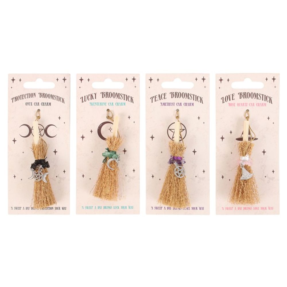 Pack of 12 Lucky Crystal Broomstick Car Charms - ScentiMelti  Pack of 12 Lucky Crystal Broomstick Car Charms