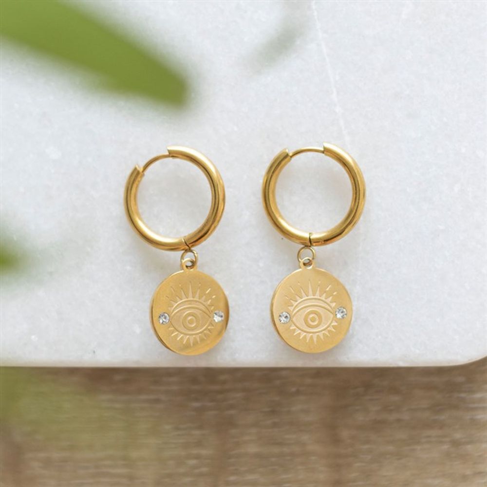 Gold Toned All Seeing Eye Earrings - ScentiMelti  Gold Toned All Seeing Eye Earrings