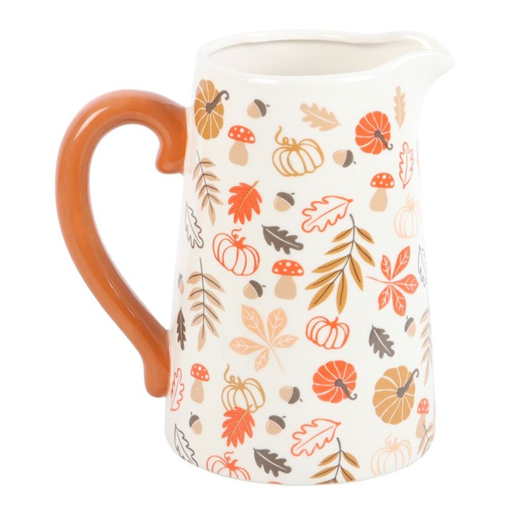 17cm Autumn Leaves and Pumpkins Ceramic Flower Jug - ScentiMelti  17cm Autumn Leaves and Pumpkins Ceramic Flower Jug