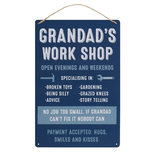 Grandad's Work Shop Metal Sign - ScentiMelti  Grandad's Work Shop Metal Sign