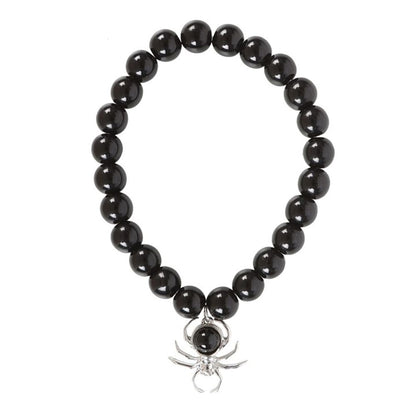 Spider Black Obsidian Beaded Bracelet - ScentiMelti  Spider Black Obsidian Beaded Bracelet