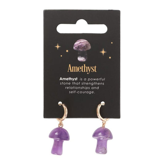 Amethyst Crystal Mushroom Earrings - ScentiMelti  Amethyst Crystal Mushroom Earrings