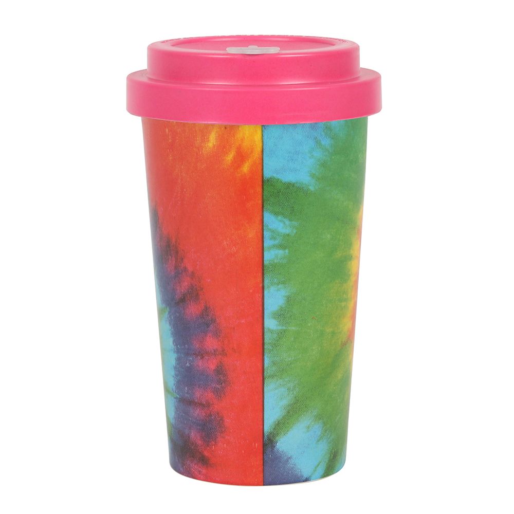 Tie Dye Mandala Bamboo Eco Travel Mug - ScentiMelti Home Fragrance, Beauty & Gifts UK