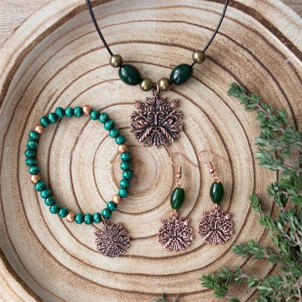 Green Man Wooden Charm Bracelet - ScentiMelti  Green Man Wooden Charm Bracelet