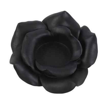 Black Rose Resin Tealight Candle Holder - ScentiMelti  Black Rose Resin Tealight Candle Holder