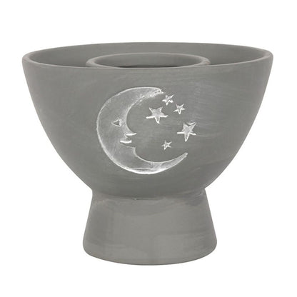 Grey Moon Terracotta Smudge Bowl - ScentiMelti  Grey Moon Terracotta Smudge Bowl