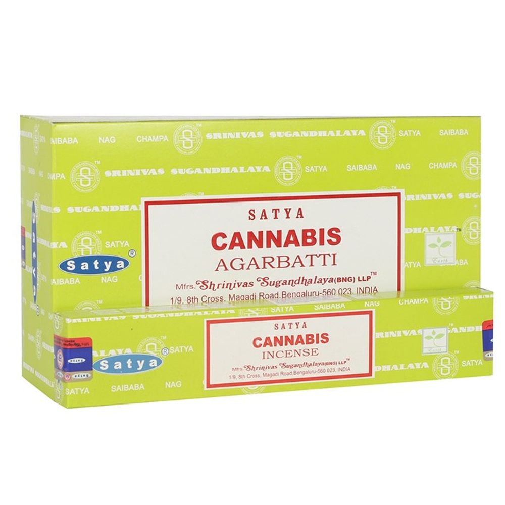 Set of 12 Packetss of Cannabis Incense Sticks by Satya - ScentiMelti  Set of 12 Packetss of Cannabis Incense Sticks by Satya