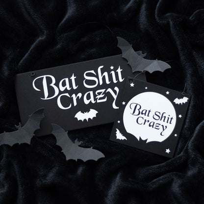 10cm Bat Shit Crazy Hanging Sign - ScentiMelti  10cm Bat Shit Crazy Hanging Sign