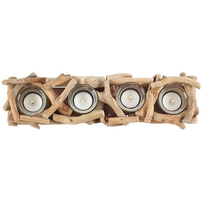 4pc Driftwood Candle Holder - ScentiMelti  4pc Driftwood Candle Holder