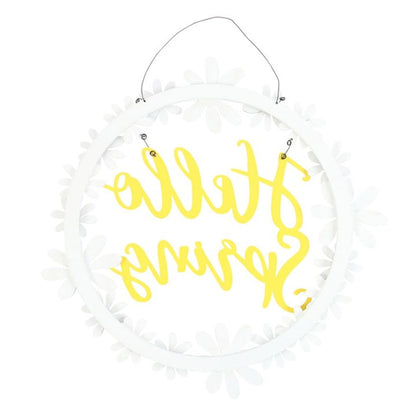 Hello Spring Hanging Daisy Wreath Decoration - ScentiMelti  Hello Spring Hanging Daisy Wreath Decoration