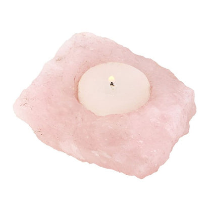 Rose Quartz Tealight Candle Holder - ScentiMelti  Rose Quartz Tealight Candle Holder