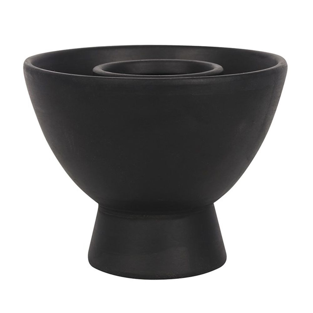 Black Pentagram Terracotta Smudge Bowl - ScentiMelti  Black Pentagram Terracotta Smudge Bowl