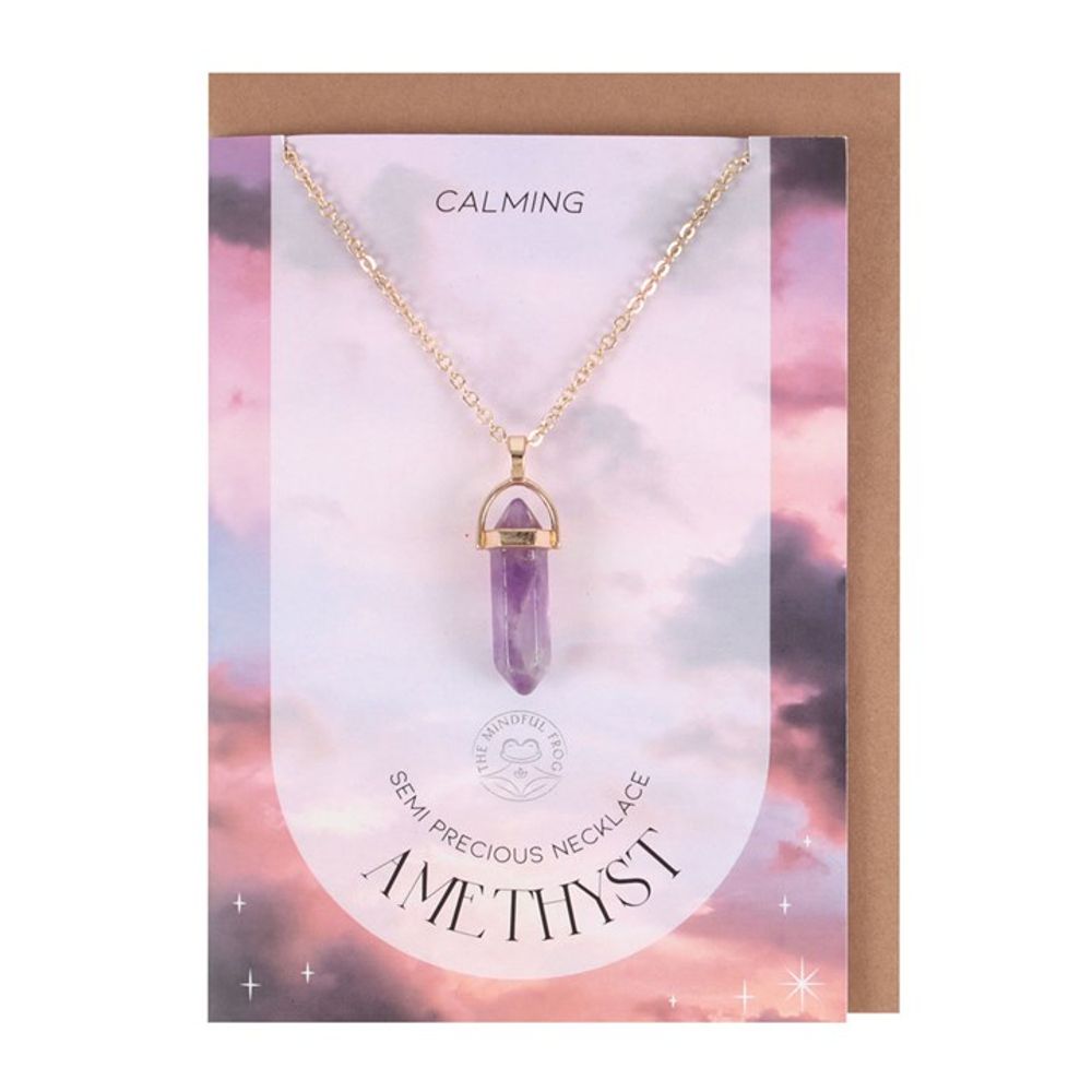 Amethyst Crystal Necklace Card - ScentiMelti  Amethyst Crystal Necklace Card