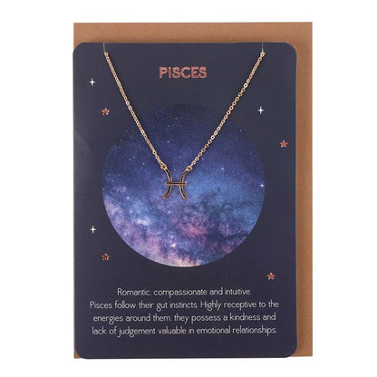 Pisces Zodiac Necklace Card - ScentiMelti  Pisces Zodiac Necklace Card