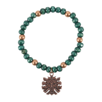 Green Man Wooden Charm Bracelet - ScentiMelti  Green Man Wooden Charm Bracelet