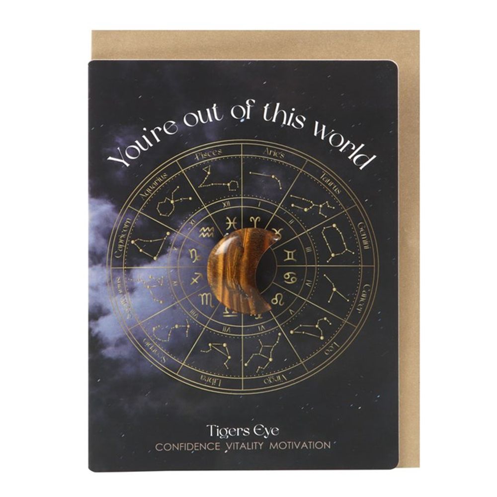 Out Of This World Tiger's Eye Crystal Moon Greeting Card - ScentiMelti  Out Of This World Tiger's Eye Crystal Moon Greeting Card