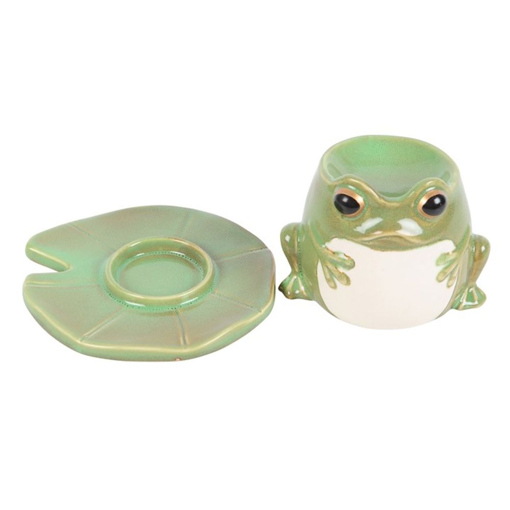 Frog Shaped Oil Burner on Lily Pad - ScentiMelti  Frog Shaped Oil Burner on Lily Pad