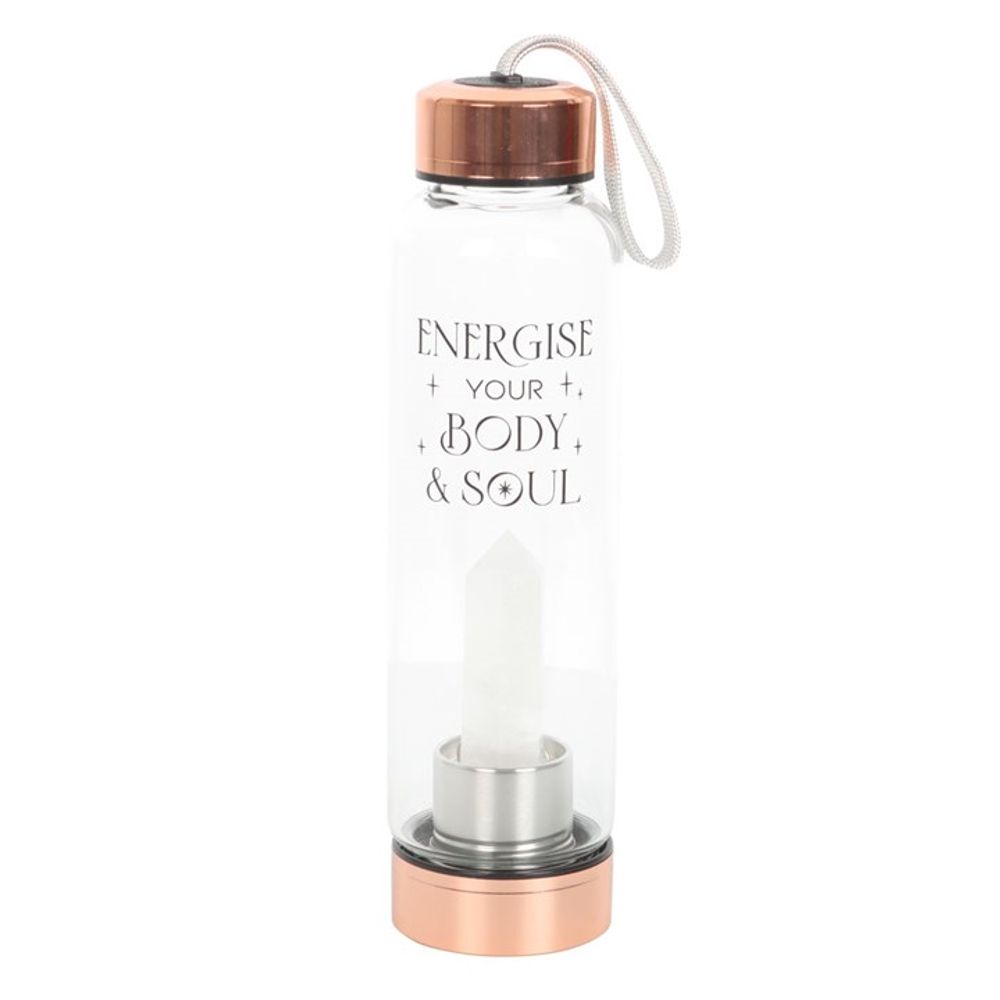 Clear Quartz Body and Soul Glass Water Bottle - ScentiMelti  Clear Quartz Body and Soul Glass Water Bottle