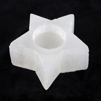 Selenite Star Tealight Holder - ScentiMelti  Selenite Star Tealight Holder