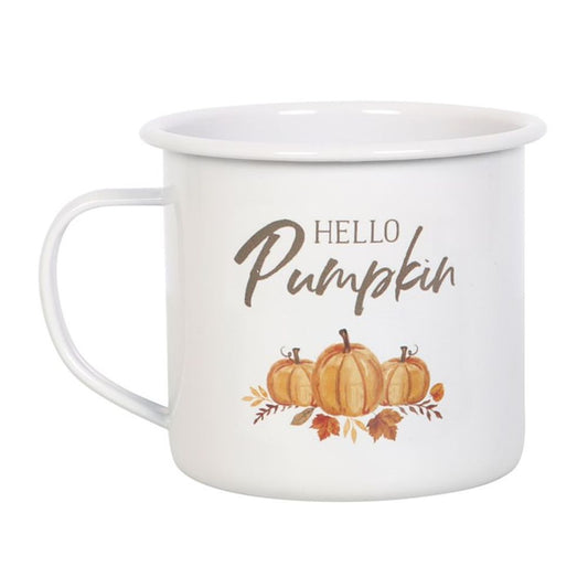 Hello Pumpkin Enamel Mug - ScentiMelti  Hello Pumpkin Enamel Mug