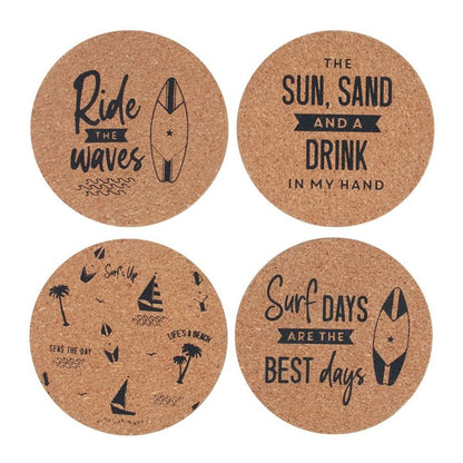 Surf's Up Cork Coaster Set - ScentiMelti Home Fragrance, Beauty & Gifts UK