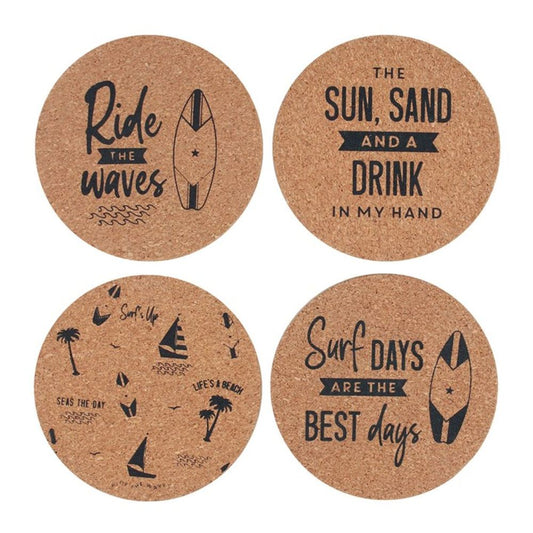 Surf's Up Cork Coaster Set - ScentiMelti Home Fragrance, Beauty & Gifts UK