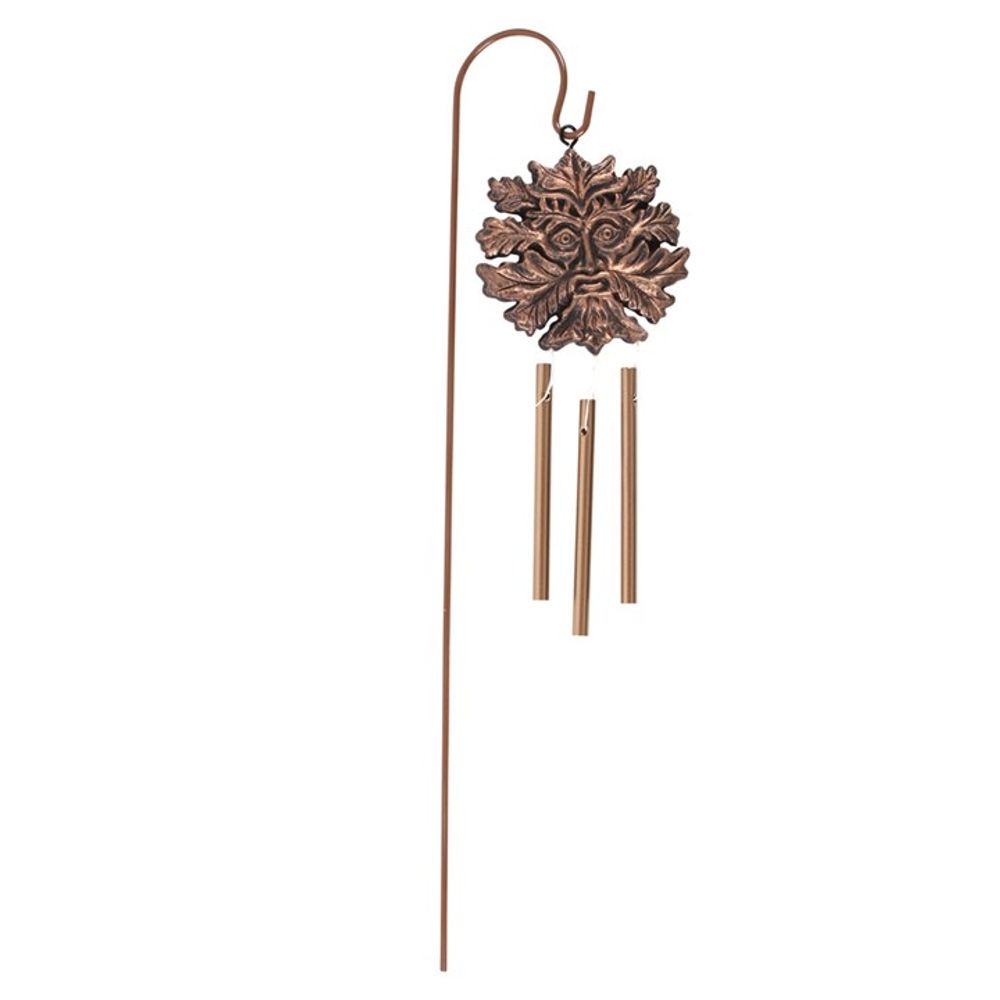 Bronze Effect Green Man Windchime Stake - ScentiMelti  Bronze Effect Green Man Windchime Stake