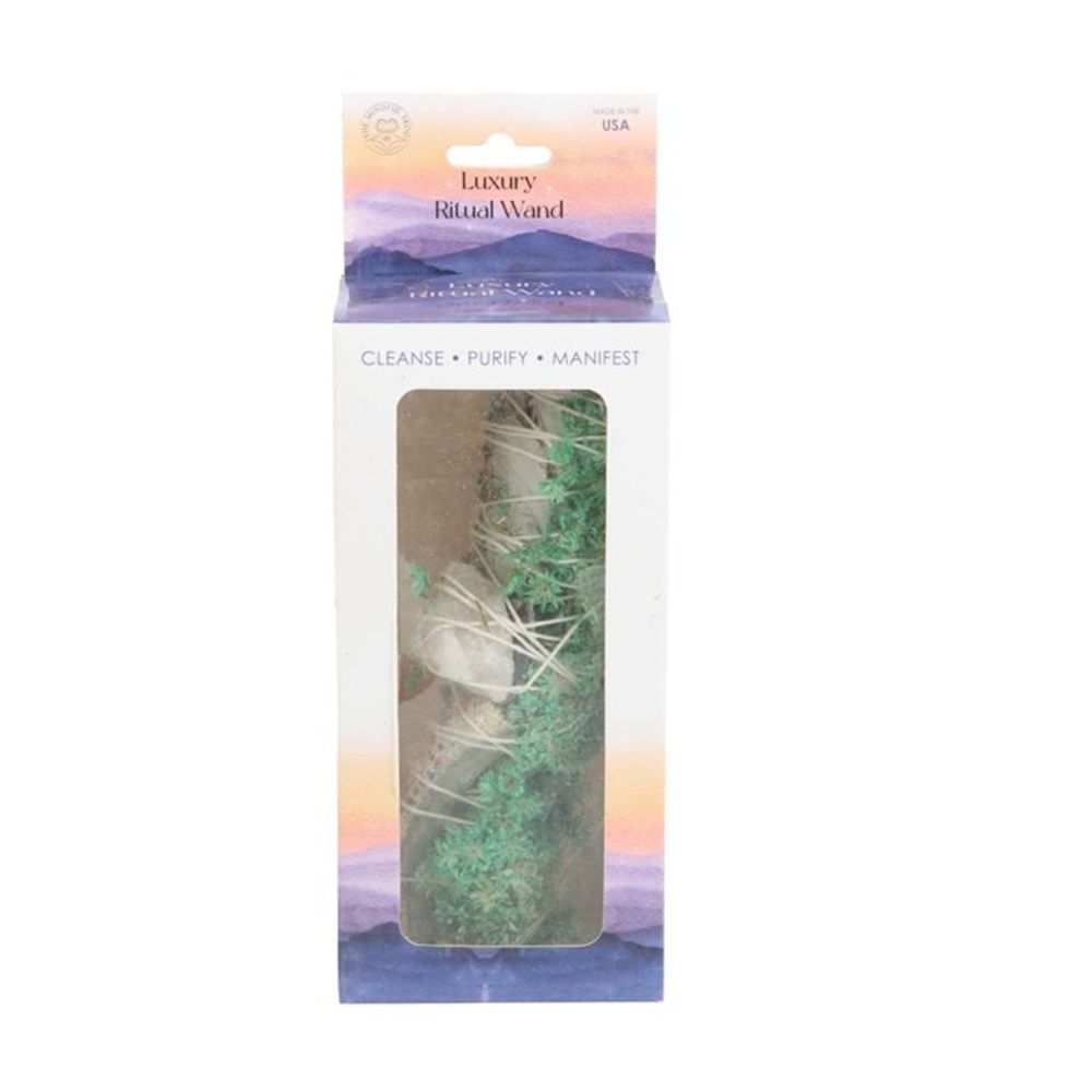 6in Ritual Wand Smudge Stick with White Sage, Abalone and Quartz - ScentiMelti  6in Ritual Wand Smudge Stick with White Sage, Abalone and Quartz