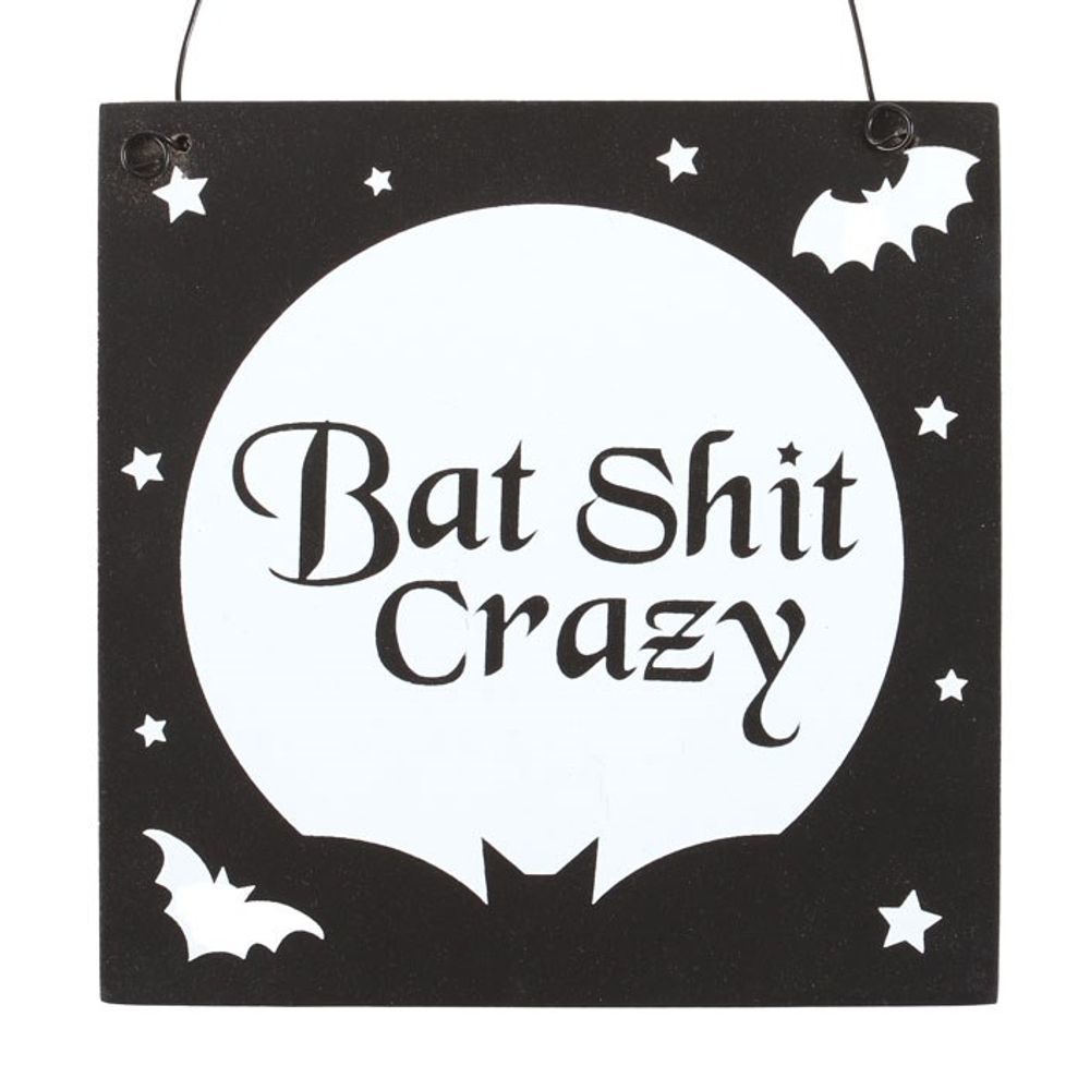 10cm Bat Shit Crazy Hanging Sign - ScentiMelti  10cm Bat Shit Crazy Hanging Sign