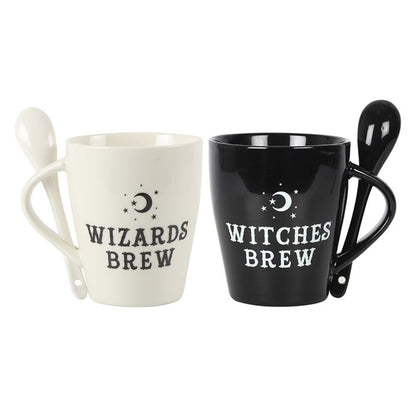 Witch and Wizard Couples Mug and Spoon Set - ScentiMelti  Witch and Wizard Couples Mug and Spoon Set