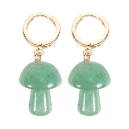 Aventurine Crystal Mushroom Earrings - ScentiMelti  Aventurine Crystal Mushroom Earrings