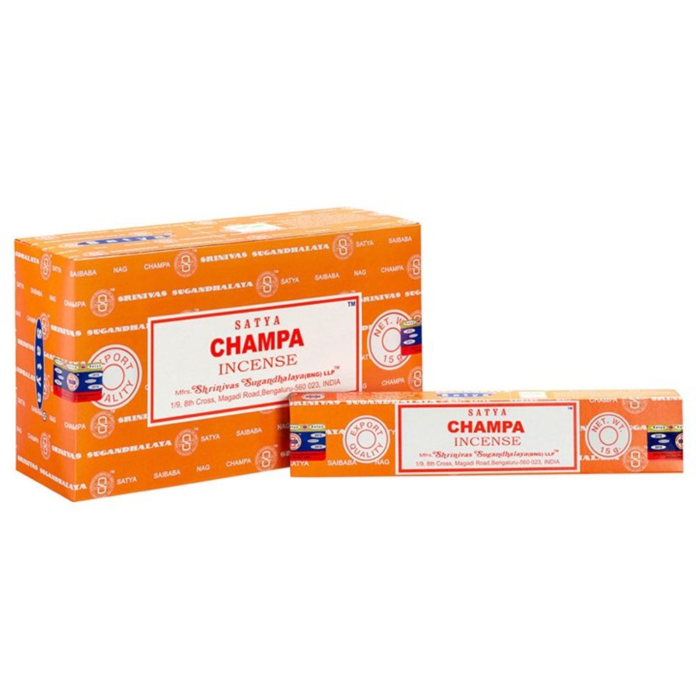 Set of 12 Packets of Champa Incense Sticks by Satya - ScentiMelti  Set of 12 Packets of Champa Incense Sticks by Satya