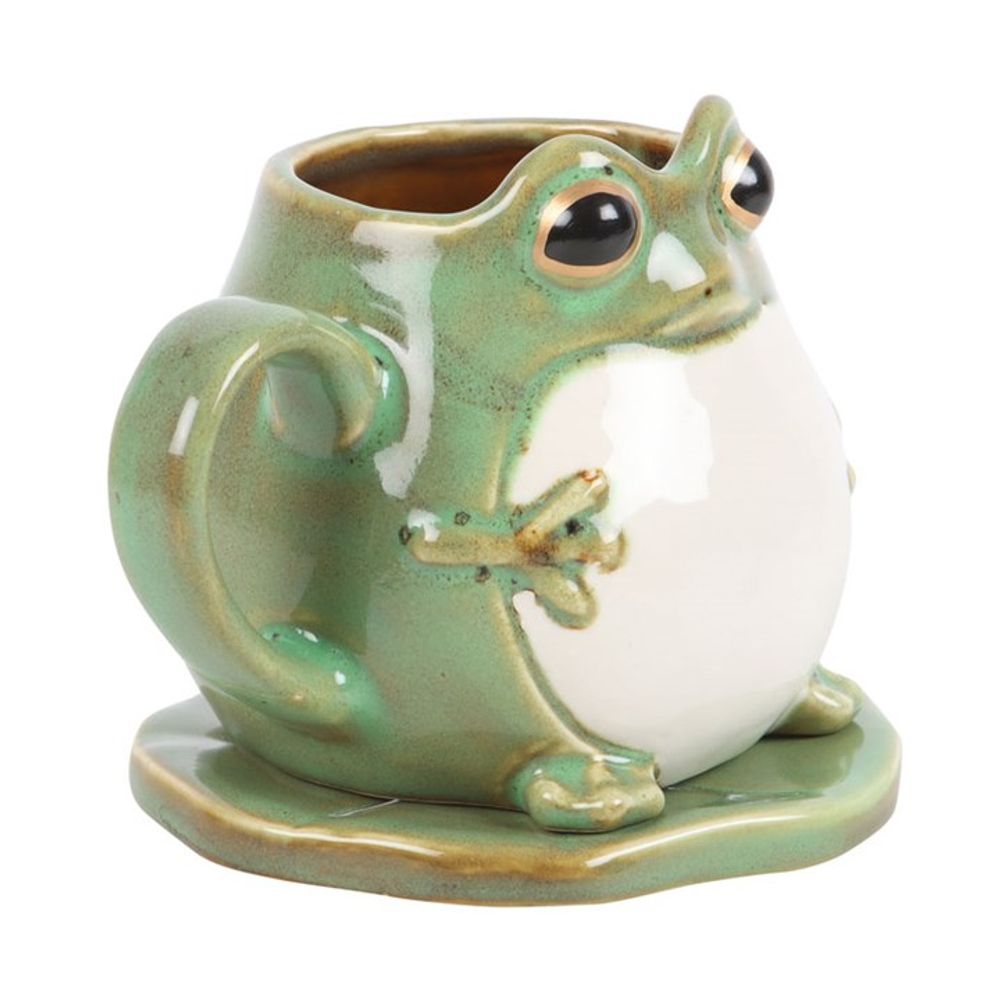 Frog Shaped Mug and Lily Pad Saucer - ScentiMelti  Frog Shaped Mug and Lily Pad Saucer