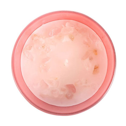 The Sun Rose Quartz Crystal Chip Candle - ScentiMelti  The Sun Rose Quartz Crystal Chip Candle