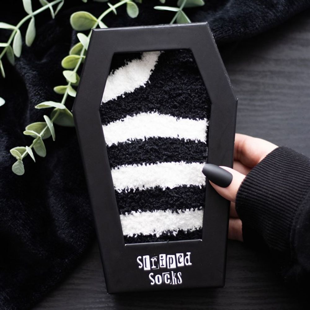 Striped Socks in Coffin Gift Box - ScentiMelti Home Fragrance, Beauty & Gifts UK