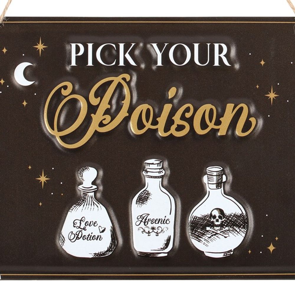 Pick Your Poison Hanging Metal Sign - ScentiMelti  Pick Your Poison Hanging Metal Sign