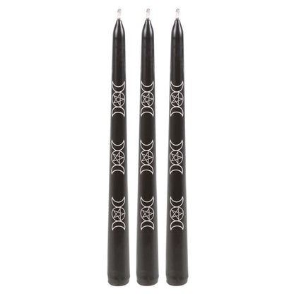 Set of 3 Black Magic Triple Moon Taper Candles - ScentiMelti  Set of 3 Black Magic Triple Moon Taper Candles